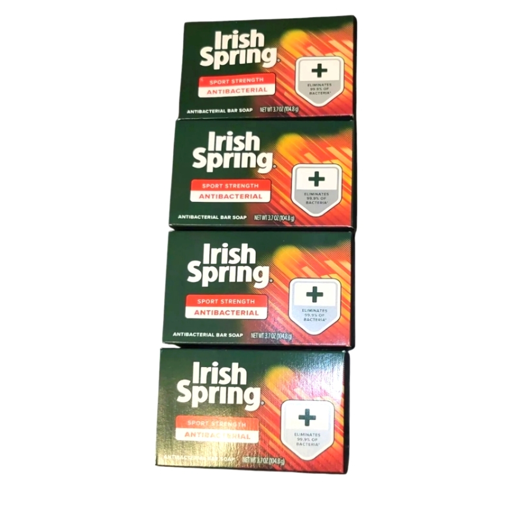 4 Irish Spring Sport Strengths Antibacterial Bar Soap ORIGINAL